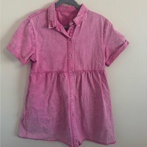 Pink Collared Button Down Dress